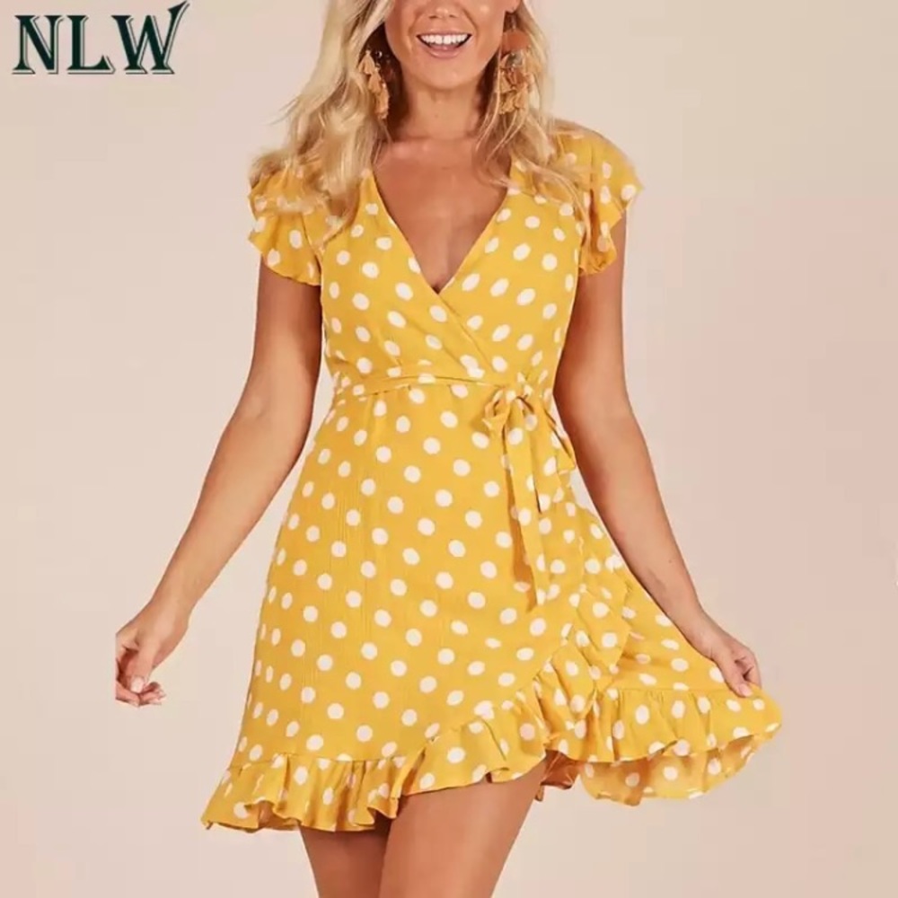 Yellow polka dot dress